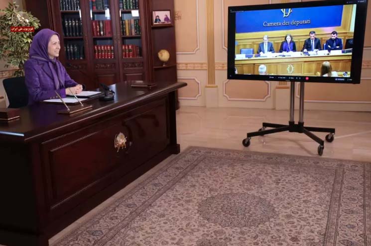 دیدار حزب برادران ایتالیا با خانم مریم رجوی در تالار حزب؛ امانوئل پوزولو، معاون حزب برادران ایتالیا با یادآوری دیدار با خانم مریم رجوی، رئیس جمهور منتخب شورای ملی مقاومت ایران در اشرف ـ۳